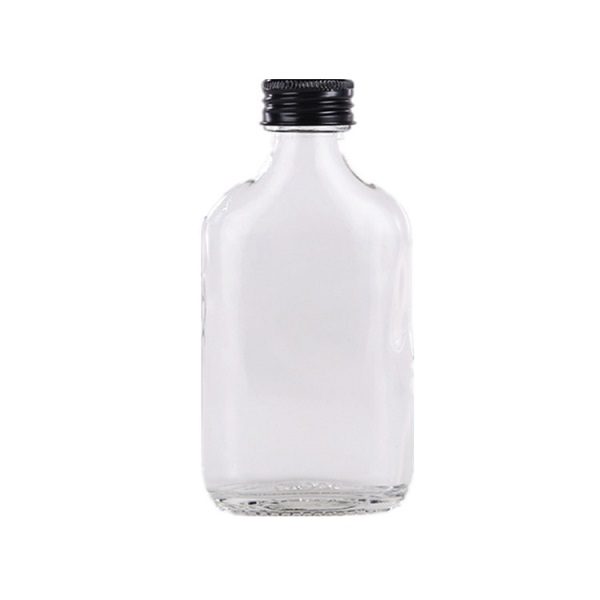 Wholesale clear 200ml glass juice bottle with lid bulk