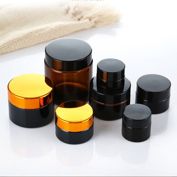 Wholesale 5g 10g Cosmetic Cream Amber Glass Jar Cosmetic Glass Jar Glass Packaging