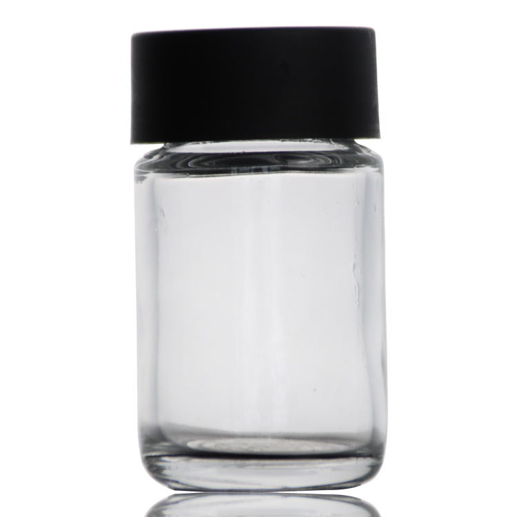 Wholesale custom high quality 45ml cream glass jar with child-proof black cap