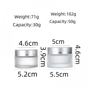 Wholesale Cosmetic Packaging Airtight Cream Glass Jar 5g 10g 15g 20g 30g 50g Jar With Silver Metal Screw Lid