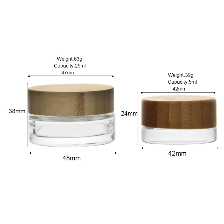different sizes glass cream jar