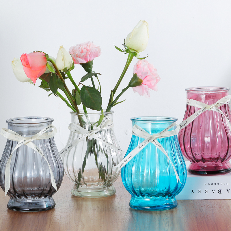 Factory Free sampleFlower Vase With Glass Bottle- Rustic small glass vases of various shapes Cui Can Glass detail pictures