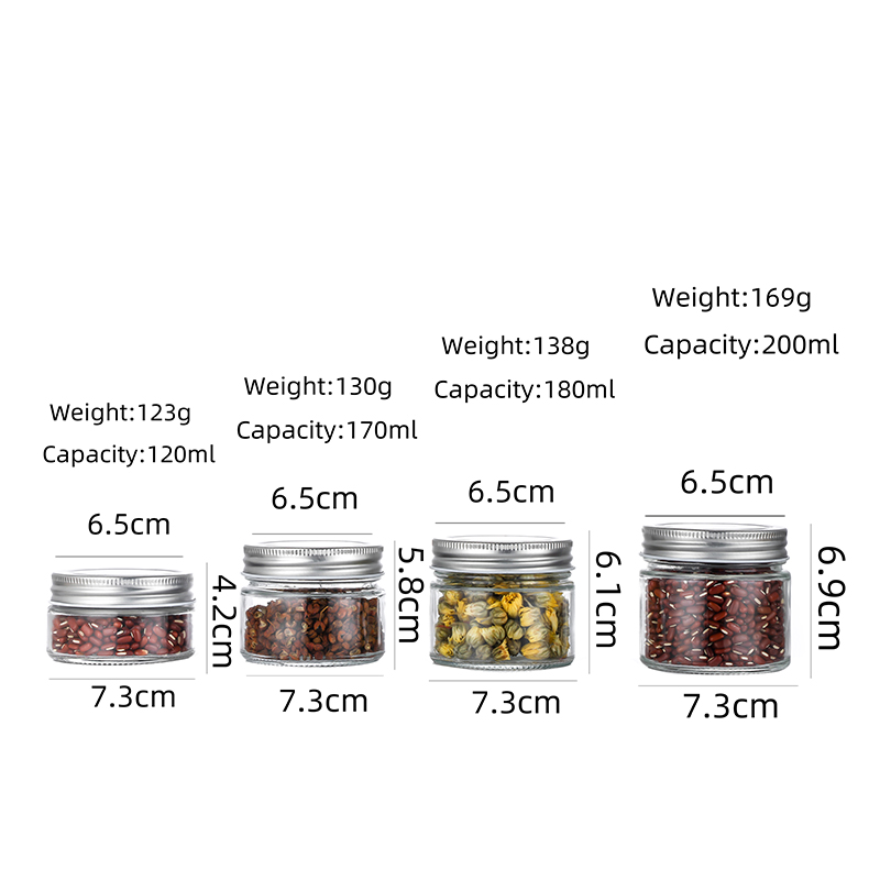 New Delivery forFrosted Candle Jars With Lids- 120ml 170ml 180ml 200ml Round Middle Empty Glass Storage Food Honey Candy Containers Glass Jar with Screw Metal Lid Cui Can Glass detail pictures