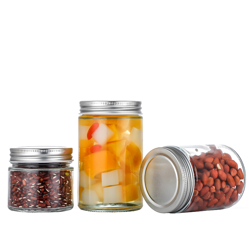 New Delivery forFrosted Candle Jars With Lids- 120ml 170ml 180ml 200ml Round Middle Empty Glass Storage Food Honey Candy Containers Glass Jar with Screw Metal Lid Cui Can Glass detail pictures