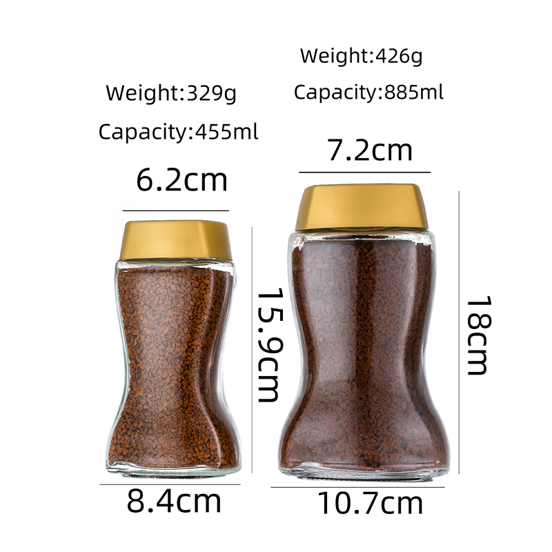 Original FactoryJars Of Honey For Sale- 455ml 15oz 885ml 29.50ozBest cheap airtight Coffee Honey Glass storage jars with Plastic lids Cui Can Glass detail pictures