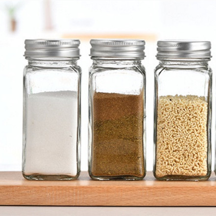 design square glass spice bottles wholesale